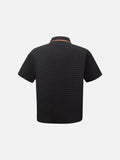 DAXUEN Houndstooth short sleeve collared shirt