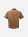 DAXUEN Houndstooth short sleeve collared shirt