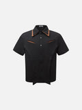 DAXUEN Houndstooth short sleeve collared shirt