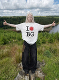 DAXUEN Relaxed fit graphic t-shirt with sunburst and letter print — model photo