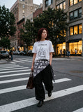 DAXUEN Short-sleeved graphic t-shirt with dog-themed prints — model photo