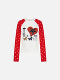 DAXUEN Long sleeve t-shirt with graphic print and raglan sleeves
