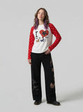 DAXUEN Long sleeve t-shirt with graphic print and raglan sleeves — model photo