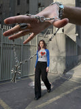 DAXUEN Long sleeve t-shirt with graphic print and raglan sleeves — model photo