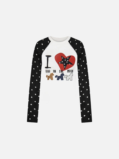 DAXUEN Long sleeve t-shirt with graphic print and raglan sleeves