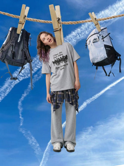 DAXUEN I Hope We Have Future graphic t-shirt — model photo