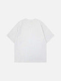 DAXUEN Oversized graphic T-shirt with human figures and text