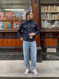 Indigo Denim Jacket with Antique Brass Details