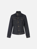 Indigo Denim Jacket with Antique Brass Details