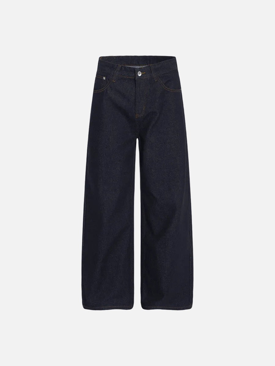 DAXUEN Dark indigo wide-leg denim jeans