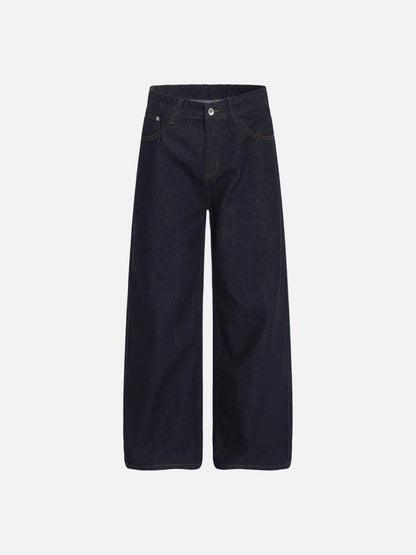 DAXUEN Dark indigo wide-leg denim jeans