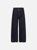 DAXUEN Dark indigo wide-leg denim jeans