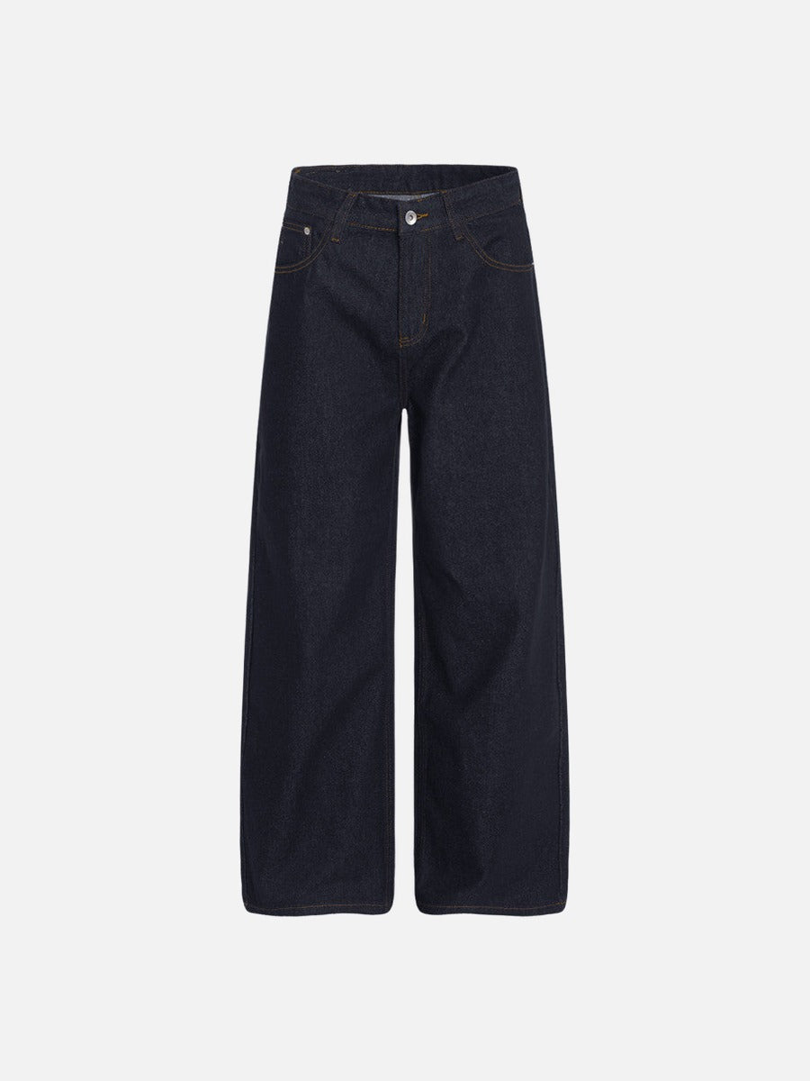 DAXUEN Dark indigo wide-leg denim jeans