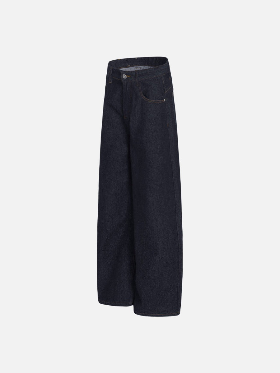 DAXUEN Dark indigo wide-leg denim jeans