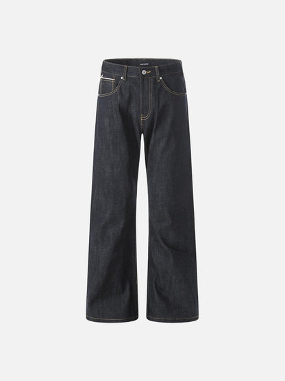 DAXUEN Dark indigo wide-leg denim jeans