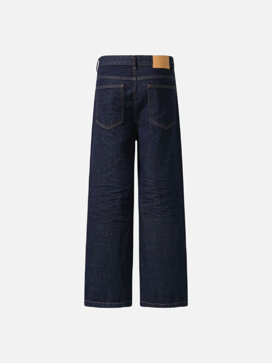 DAXUEN Wide-leg indigo blue jeans with contrast stitching