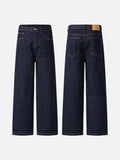 DAXUEN Wide-leg indigo blue jeans with contrast stitching