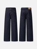 DAXUEN Dark indigo wide-leg jeans with contrasting stitching