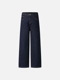DAXUEN Dark indigo wide-leg jeans with contrasting stitching