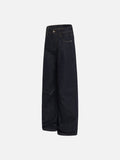 DAXUEN Indigo wide-leg jeans with golden-yellow stitching