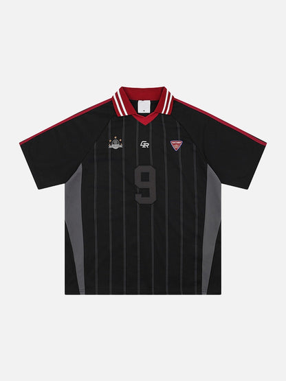 Embroidered Soccer Ball Graphic Jersey
