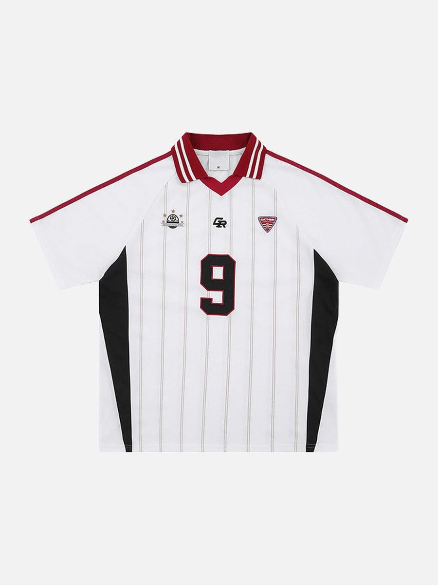 Embroidered Soccer Ball Graphic Jersey