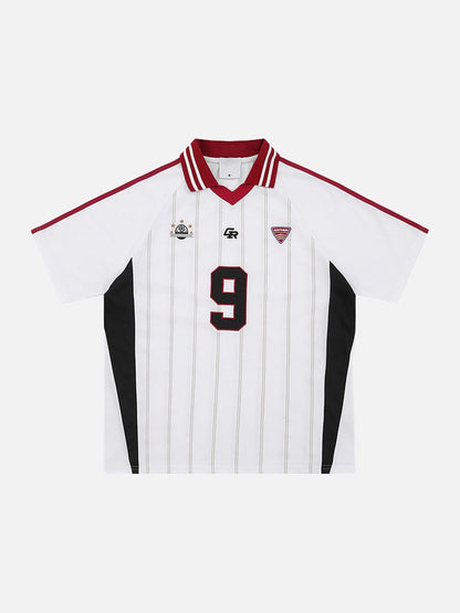 Embroidered Soccer Ball Graphic Jersey