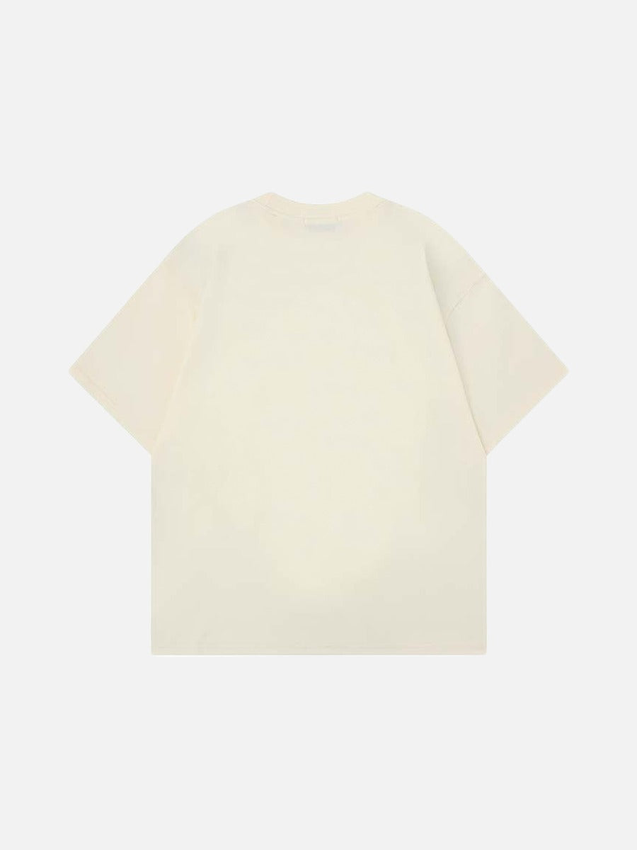 INSUNAD graphic T-shirt with faux-wrap panel