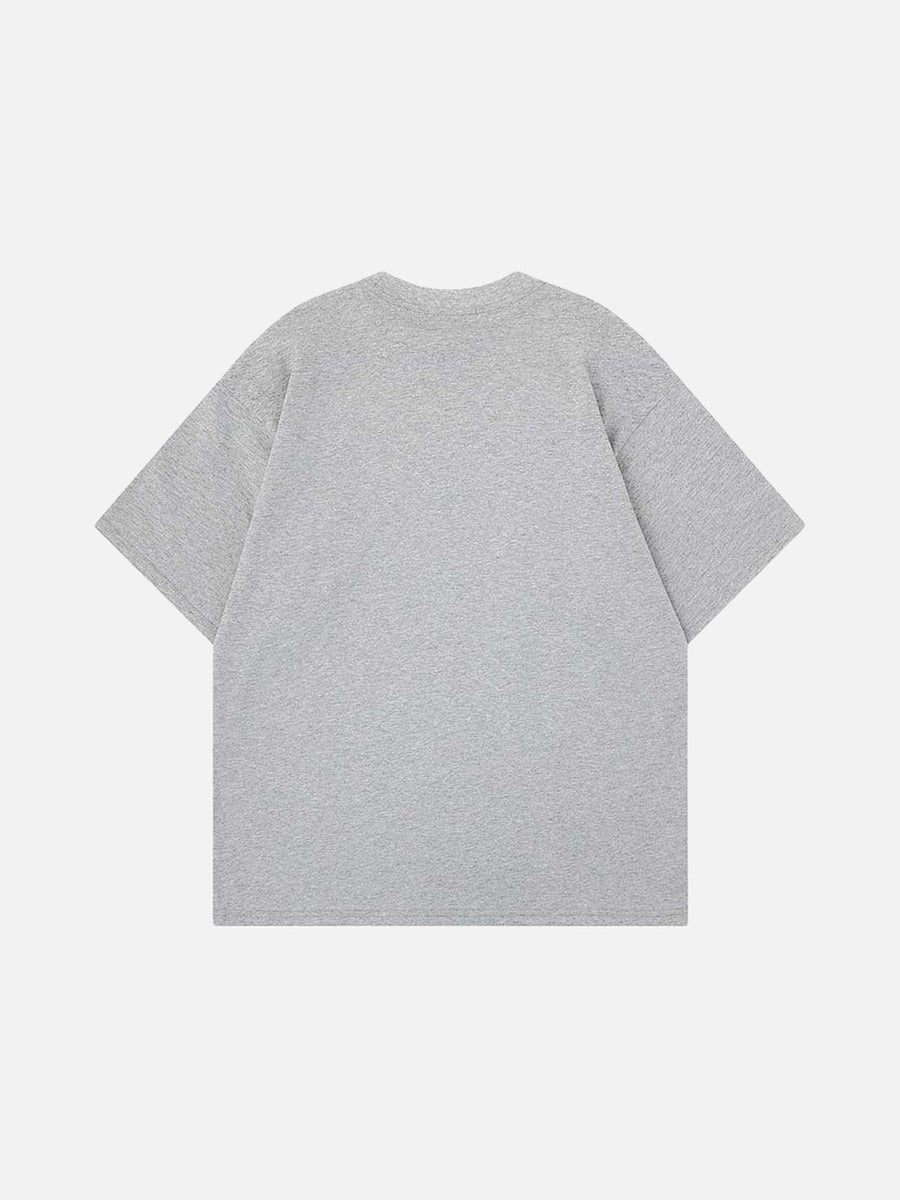 INSUNAD graphic T-shirt with faux-wrap panel