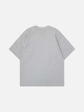 INSUNAD graphic T-shirt with faux-wrap panel