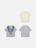 INSUNAD graphic T-shirt with faux-wrap panel
