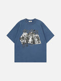 Oversized graphic T-shirt with distressed print
