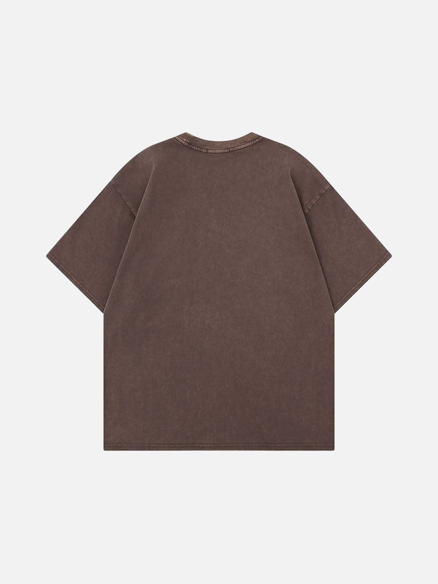 Oversized graphic T-shirt with distressed print