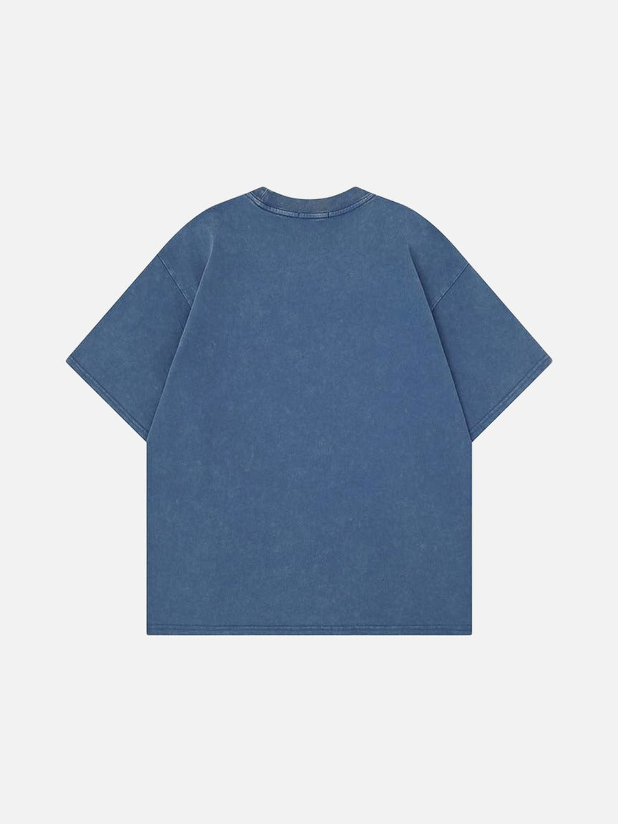 Oversized graphic T-shirt with distressed print