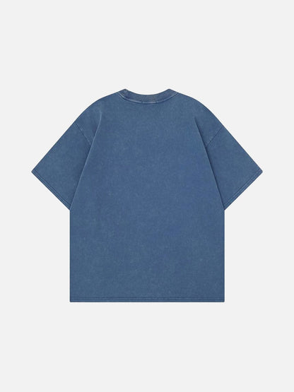 Oversized graphic T-shirt with distressed print