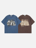 Oversized graphic T-shirt with distressed print
