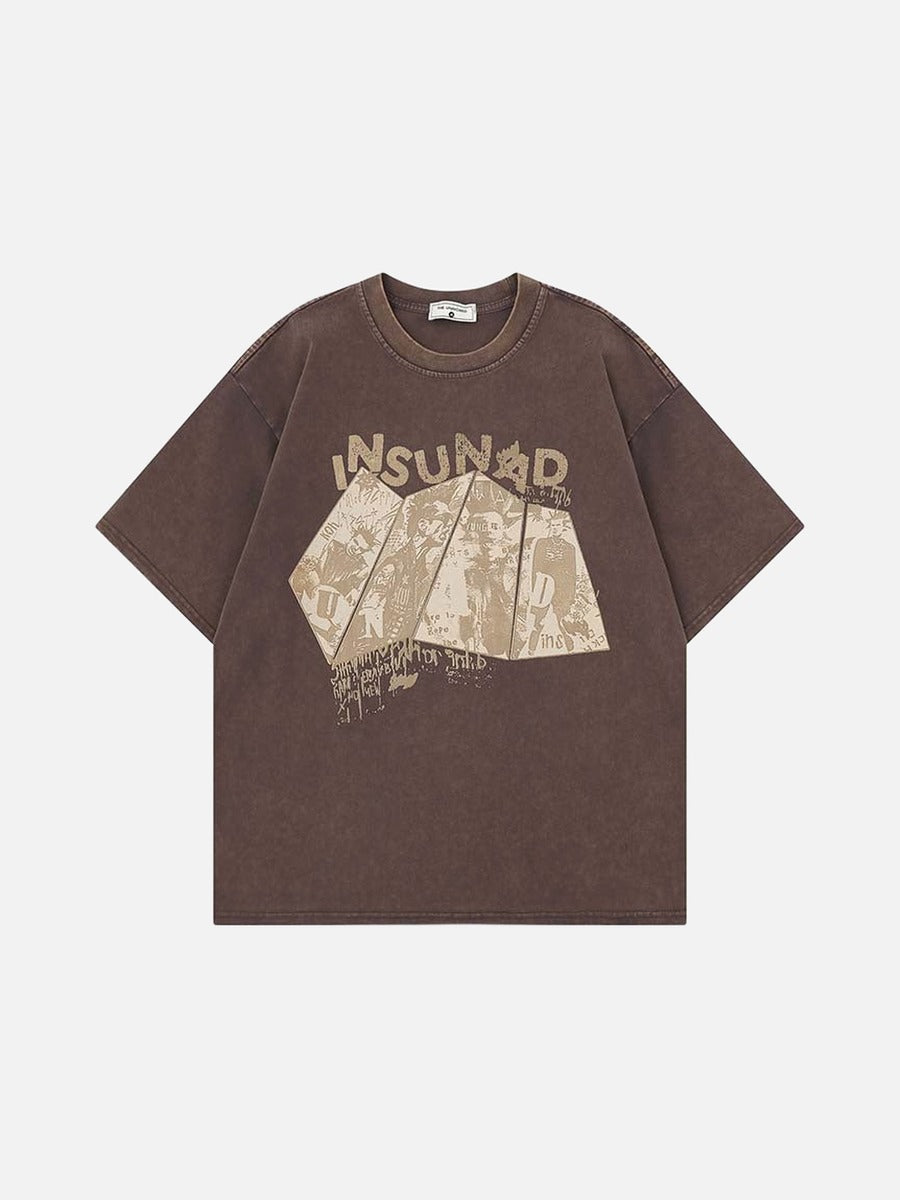 Oversized graphic T-shirt with distressed print