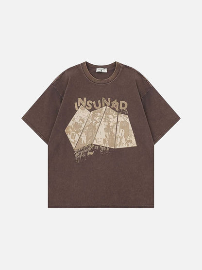 Oversized graphic T-shirt with distressed print