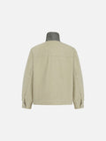 DAXUEN olive green utility jacket with intricate badge
