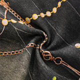 DAXUEN dark grey wide-leg chain denim jeans
