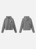 DAXUEN black horizontal stripe intricate cross graphic hoodie sweatshirt