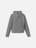 DAXUEN black horizontal stripe intricate cross graphic hoodie sweatshirt
