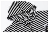 DAXUEN black horizontal stripe intricate cross graphic hoodie sweatshirt