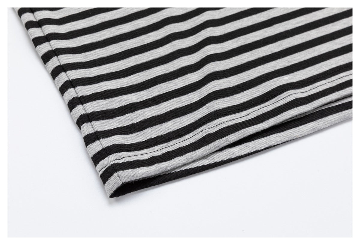 DAXUEN black horizontal stripe intricate cross graphic hoodie sweatshirt
