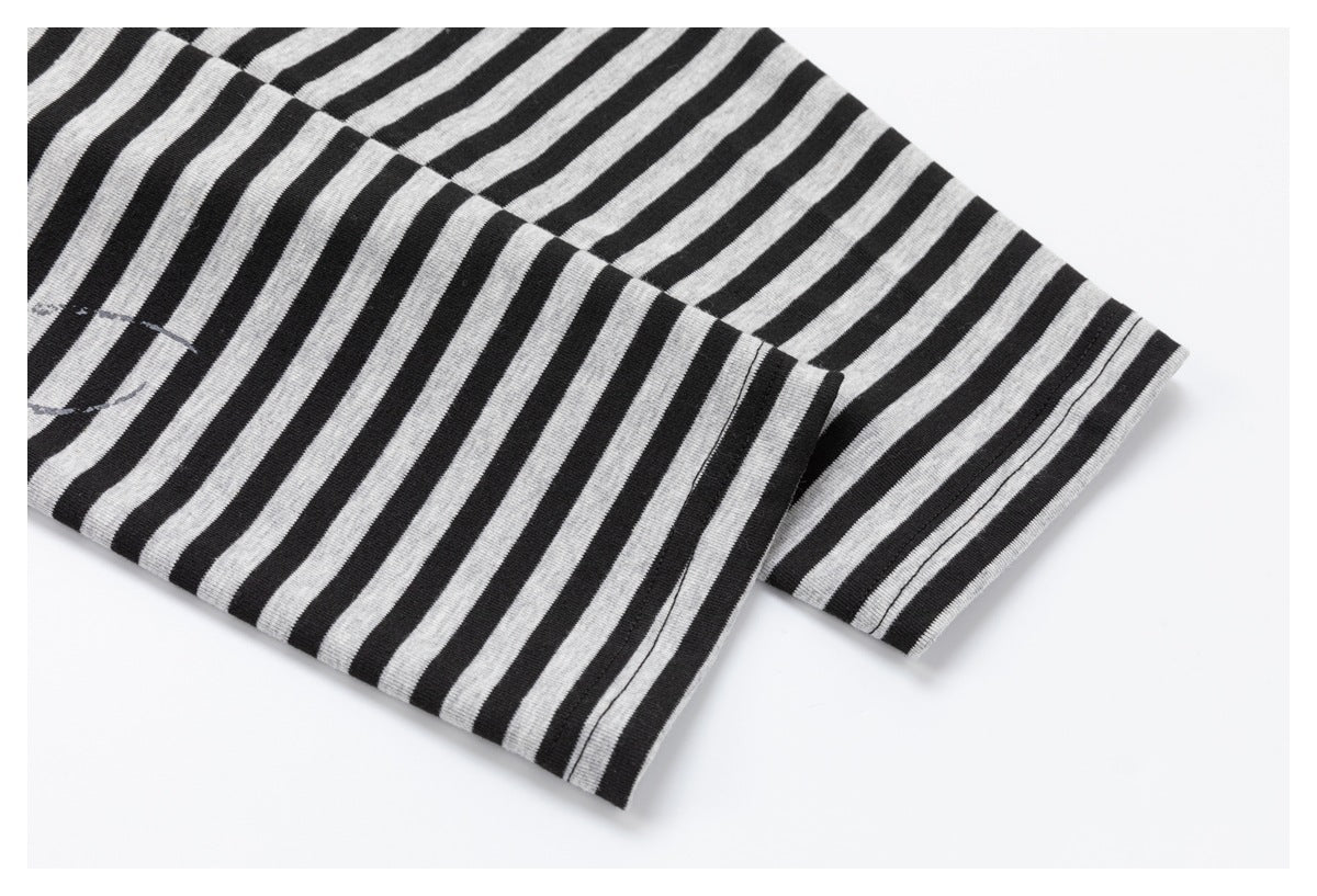 DAXUEN black horizontal stripe intricate cross graphic hoodie sweatshirt