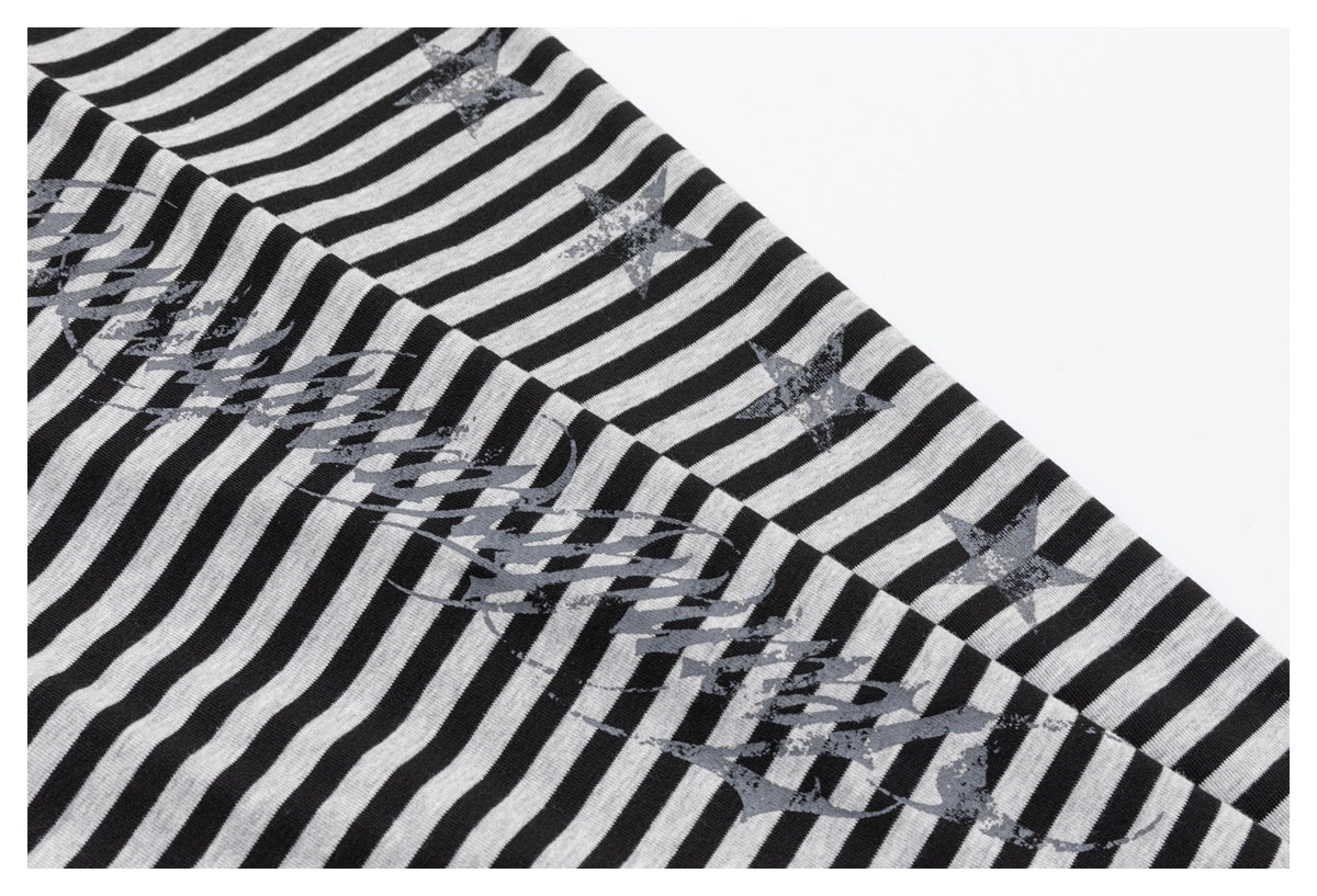 DAXUEN black horizontal stripe intricate cross graphic hoodie sweatshirt