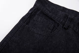 DAXUEN dark indigo wide-leg gothic graphic denim pants