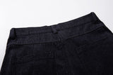 DAXUEN dark indigo wide-leg gothic graphic denim pants