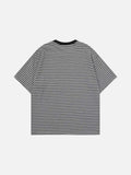 DAXUEN Intricate graphic striped short-sleeved t-shirt