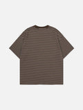 DAXUEN Intricate graphic striped short-sleeved t-shirt